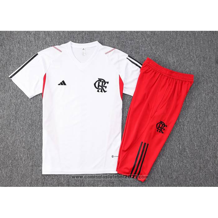 Fato de Treino Flamengo Manga Curta 2023-2024 Branco - Calcas Curta